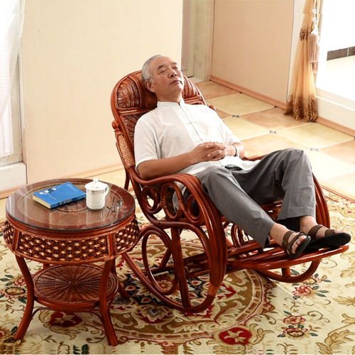 藤椅逍遙椅大人家用藤編搖搖椅懶人午睡陽臺休閑老人躺椅成人搖椅